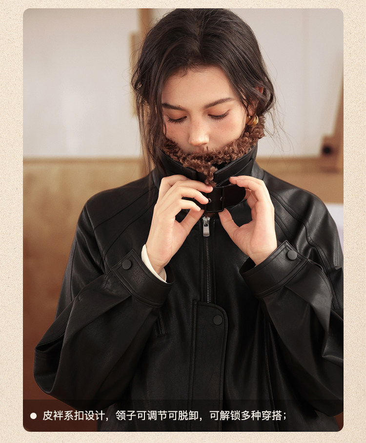 ブラック ゆったりと魅せる オールドマネー レトロスタイル ファー襟