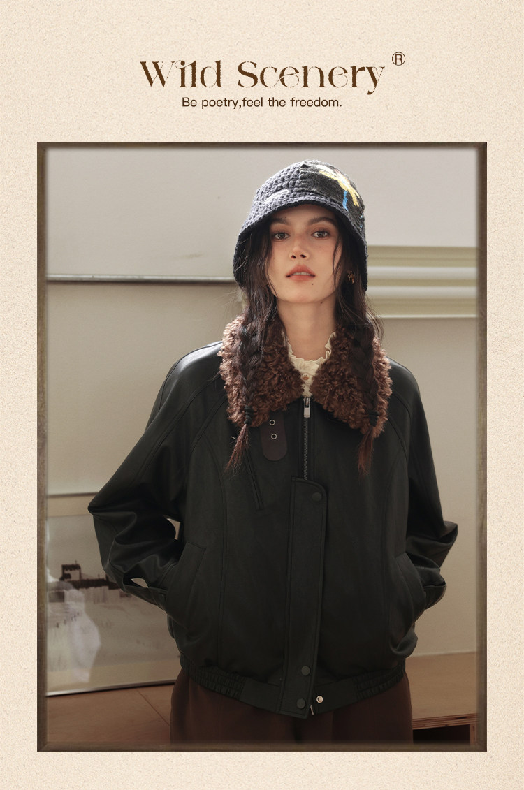 ブラック ゆったりと魅せる オールドマネー レトロスタイル ファー襟