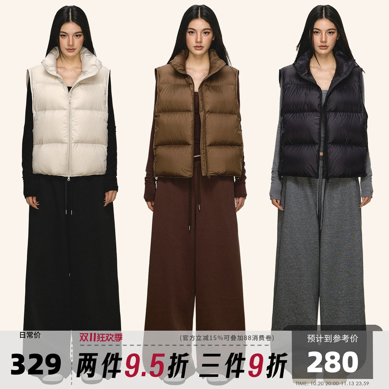 Anna Aneae Cloud Puff 95 White Duck down Vest Women's Spring and Autumn Layered Stand Collar Short Jacket
