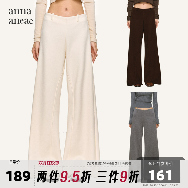 Anna Aneae High D Composite Silver Fox Velvet Flared Pants for Women, Winter Lazy Style, Mid-Low Waist, White Loose Wide-Leg Pants Anna Aneae High D Composite Silver Fox Velvet Flared Pants for Women, Winter Lazy Style, Mid-Low Waist, White Loose Wide-Leg Pants