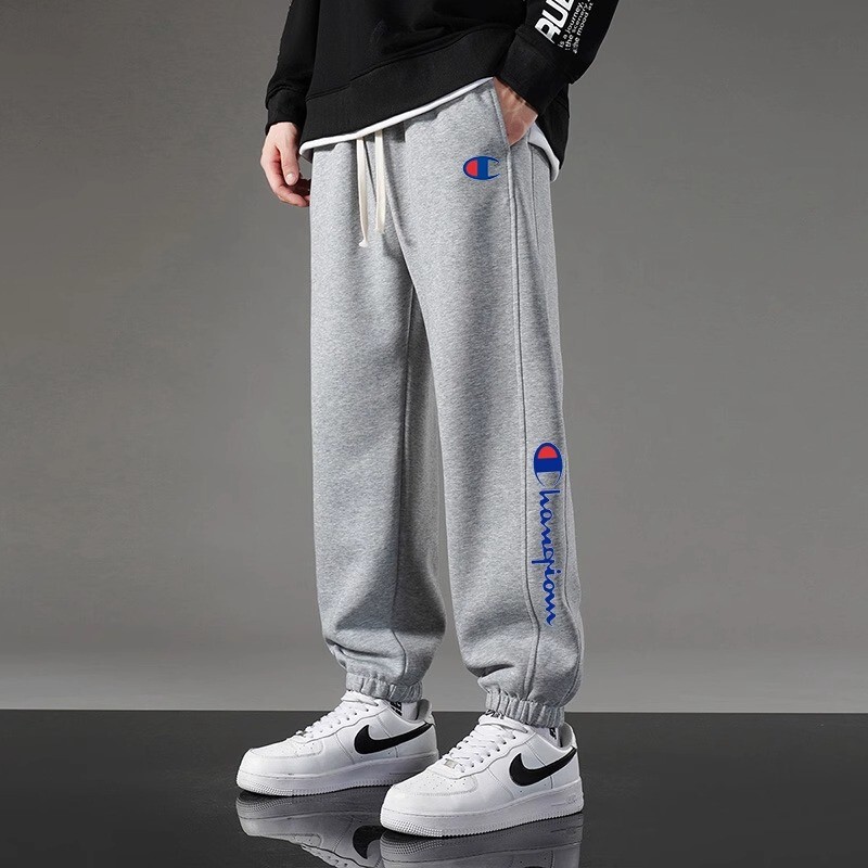 Outlet Trendy Brand Sweatpants for Men and Women, Autumn and Winter Casual Sports Long Pants, Youth Couple Style, Fleece-Lined Loose Pants