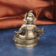 Vintage Brass Yellow God of Wealth Figurine Tibetan Religious Offering Copper Buddha Statue Crafts Deity Statue Antique Copperware Ornaments