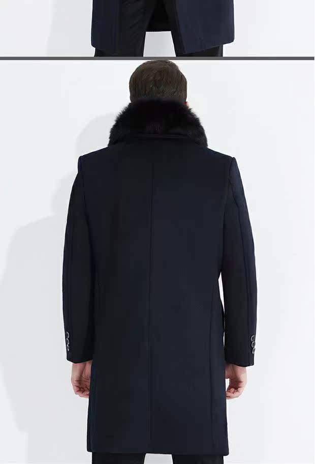 Yalu trung niên áo len cashmere phần dày dài trên đầu gối áo len trung niên lỏng lẻo len mùa đông áo khoác nam cao cấp nhập khẩu