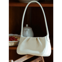 Nicepeople elegant and simple cloud single shoulder strap pleated bag Cream white lady hand carry oblique cross bag