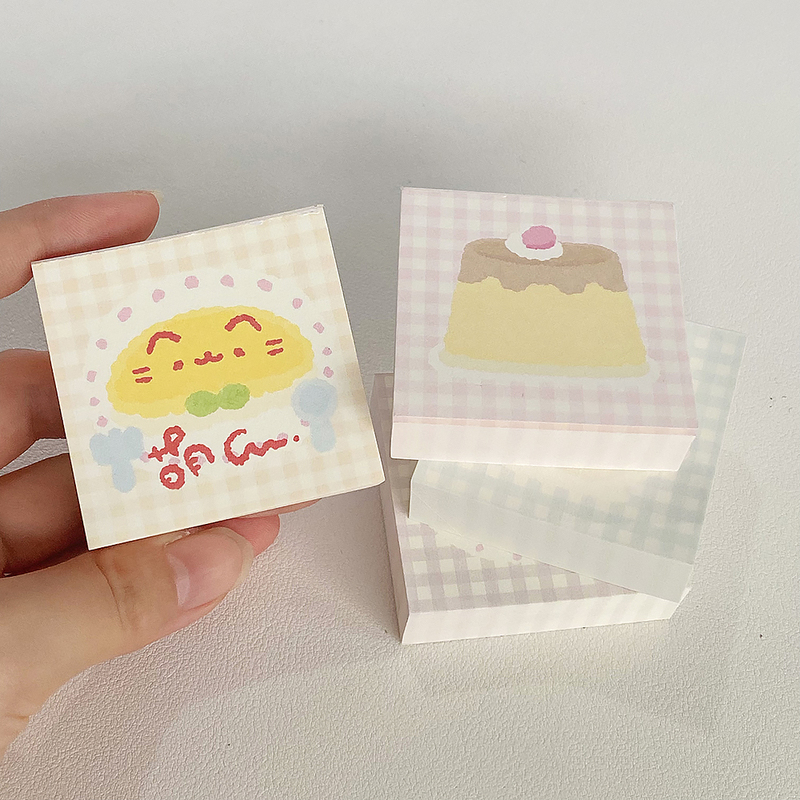 【Cat Egg Rice Roll】Mini Cute Food Memo Pads Non-Sticky Journal Decoration DIY Material Paper