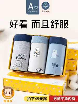 Hengyuanxiang boys ' underwear Summer children's men's boxer shorts cotton shorts four-sided children's middle and large children's youth boys