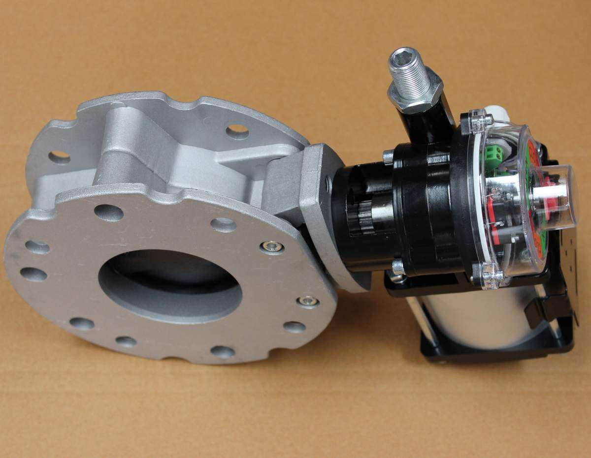 Mixing station pneumatic cement butterfly valve assembly V2FS100GBN double flange pneumatic butterfly valve pneumatic powder butterfly valve