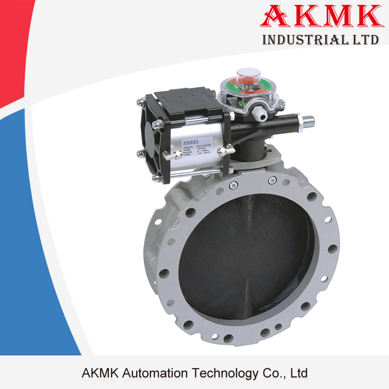 V2FS250GBN pneumatic double flange powder butterfly valve 273 screw conveyor butterfly valve pneumatic cement butterfly valve