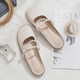 Sheepskin version ~ 2023 spring and summer new style evening shoes fairy style flat bottom lazy toe half slippers for women to wear outside