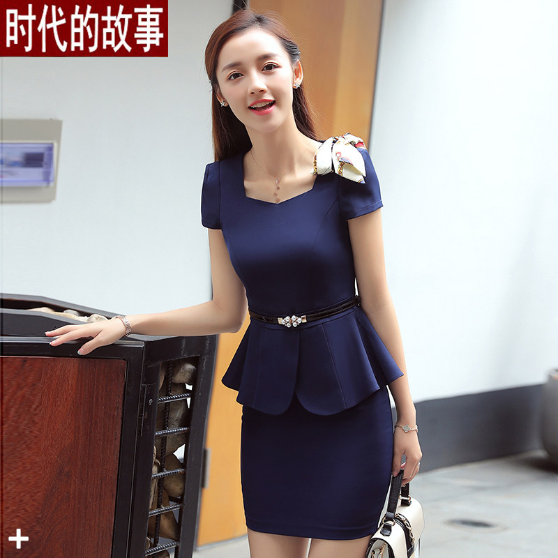 Professional Suit Suit Women's Summer 2021 New Short Sleeve Positive Dress Tooling Jewelry Store Beautician work jacket dress