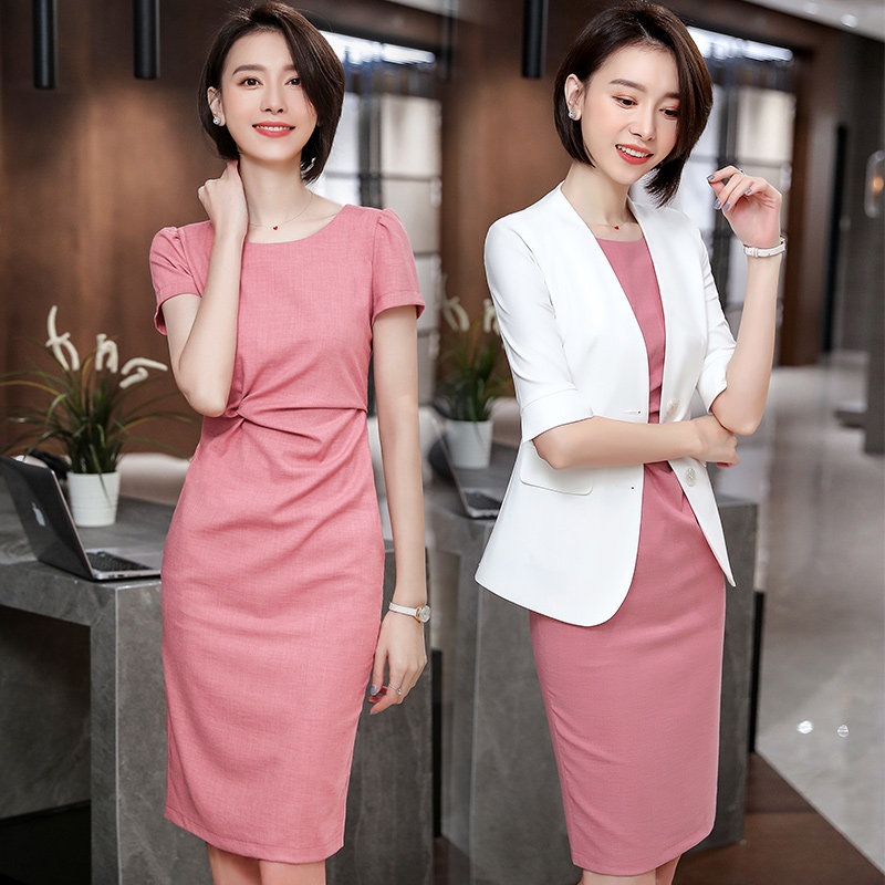 OL working clothes suit dress suit in spring and summer 2023 officially occasion OL work clothes dress two sets