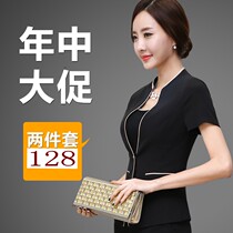 Business attire women's suit summer short sleeve suit skirt suit stewardess beautician uniform summer overalls formal attire
