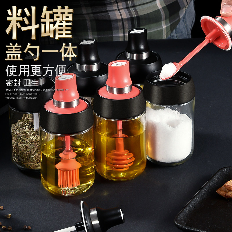 Glass Seasoned Bottle Home Salt Jars Seasoned Jar Kitchen Zo bottles Portable Sauce Bottle Containing box