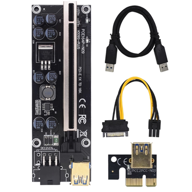 New upgrade VER009S PLUS graphics card extension cable pcie riser card 8 capacitor with light gold-plated 1X16X