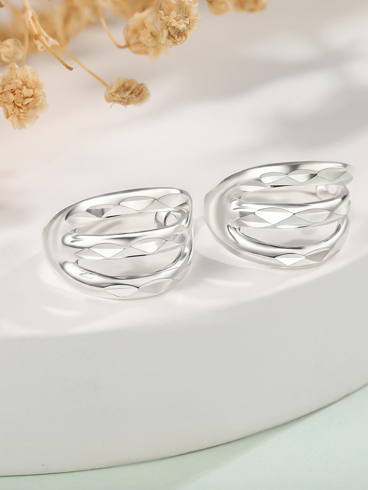 Silver Earrings 999 Pure Silver for Women, Full Silver, Suitable for Round Faces, Large Hoop Earrings for Mothers, No Need to Take Off When Sleeping, Silver Jewelry for Elderly Women and Grandmothers