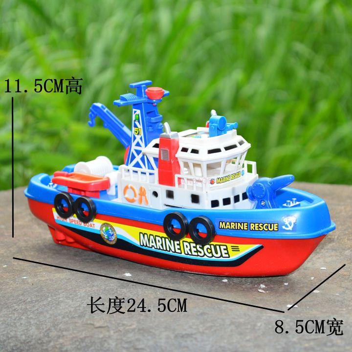 Electric fire boat model boy ship Warship cruise ship Children's water toys Water play boat Bath play water small