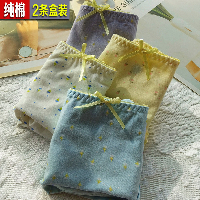 Aisha Ms. Underwear 55130 Pure Cotton 95% Cotton Elastic Cotton Lycra Cotton Mid-waist Printed Pants Boxed Boxer Pants