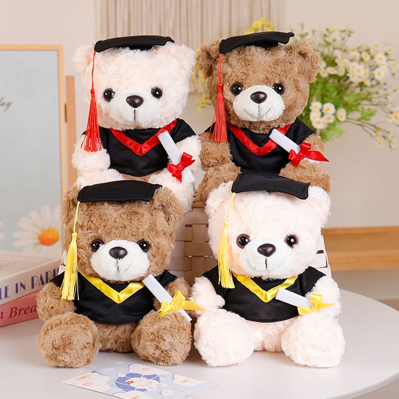 Teddy Bear Plush Toy Doctor Bear Doll Stuffed Toy Children's College Graduation Gift with Printed Logo