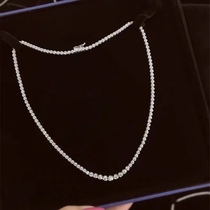 Luxury total 3 carats 3 carats natural real diamonds Full diamonds Full diamonds 18K white gold thick gold clavicle necklace made in Japan