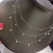 Classic Starry Sky 30 points 60 points 1 carat 2 carat diamond 18K white gold gold adjustable necklace made in Japan