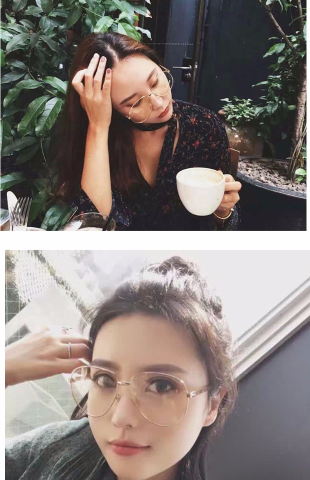 Li Yifeng Wu Yifan Song Yu khung kim loại phẳng gương kính nam và nữ thủy triều châu Âu và Mỹ 蛤蟆 gương Han mắt kính nam