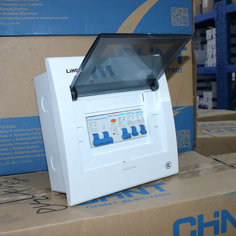 Small household, one room, one hall, strong electric box, 6-circuit distribution box, household Chint circuit breaker set, dark and bright installation