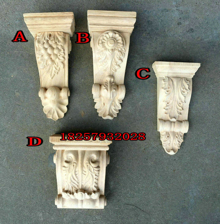 Solid wood column head European-style column head beam holder solid wood wood carved beam TorRoman column head cabinet cabinet door column head-Taobao
