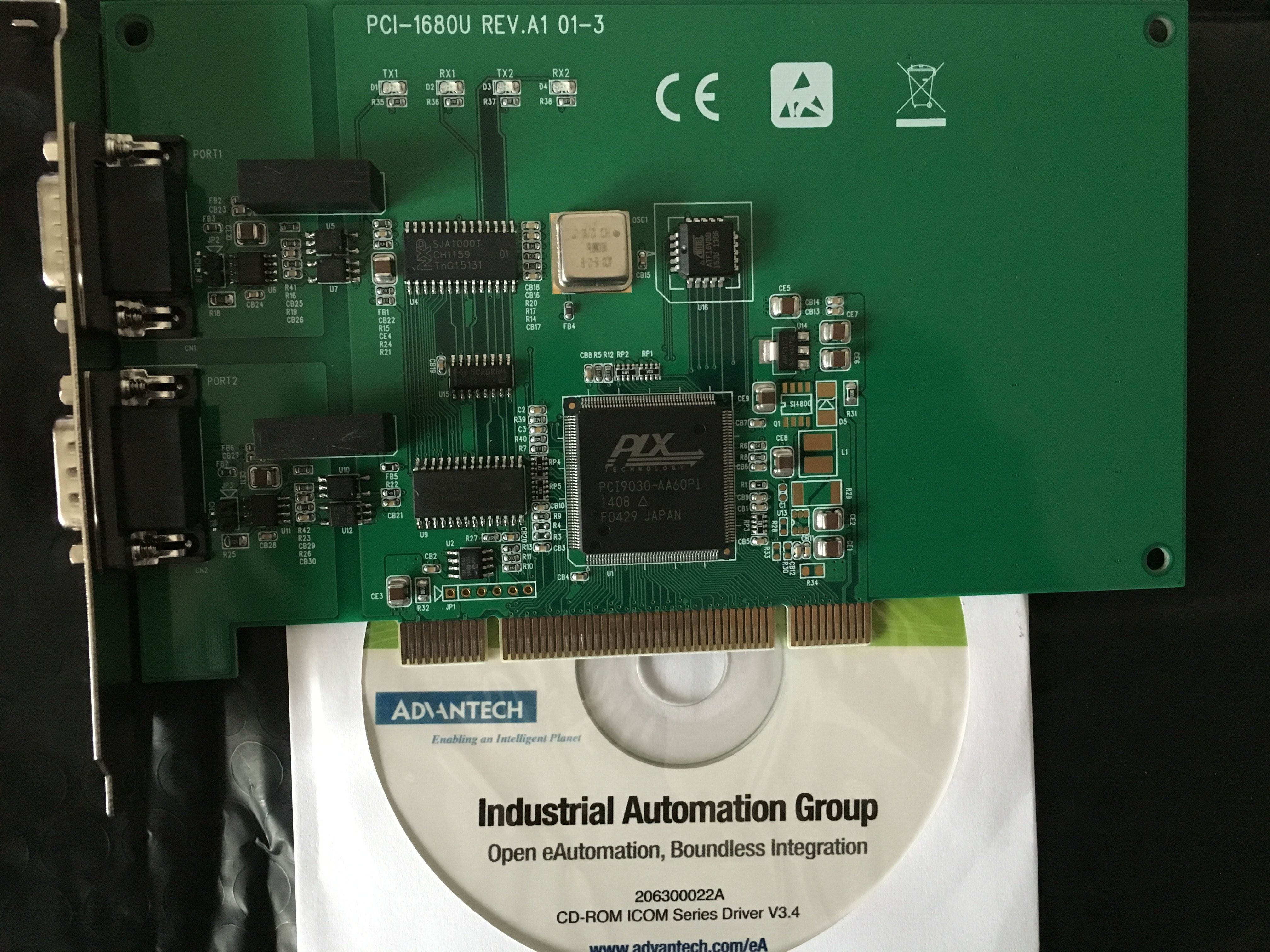 New Advantech PCI-1680U dual-port CAN Universal PCI Bus communication card with isolation protection warranty for 2 years