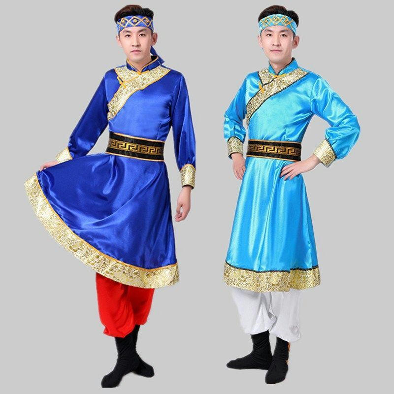 New Mongolian dance costume ethnic minority costumes adult Mongolian costume dance Mongolian robe performance men's clothing