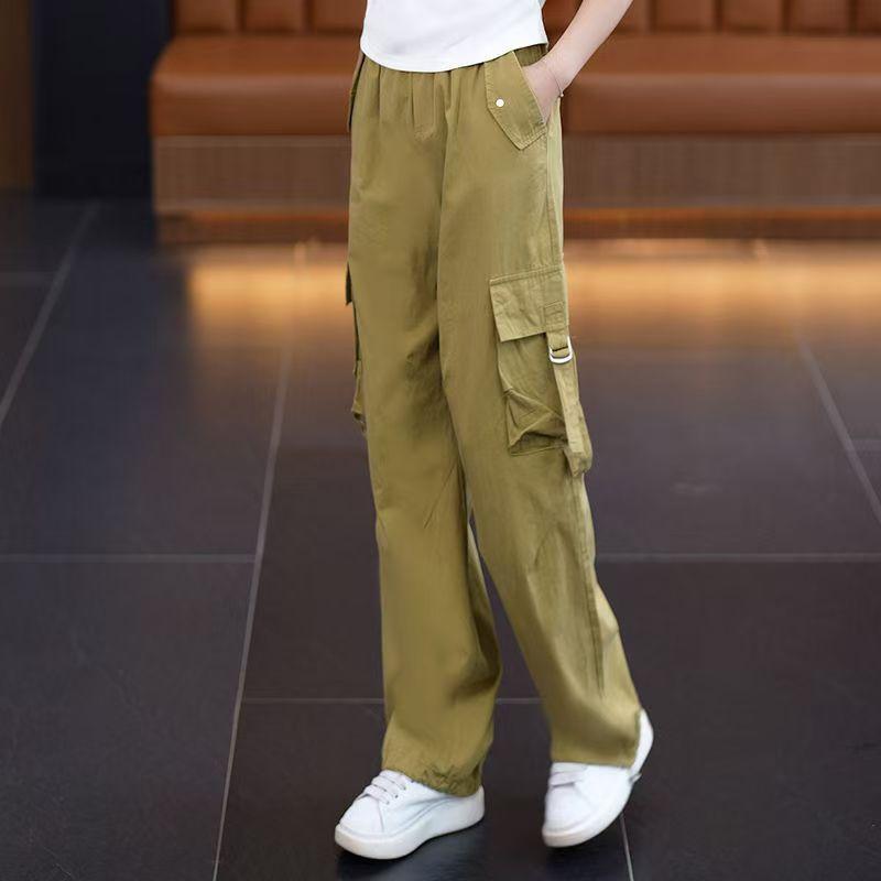 Women's Cargo Pants 2026 Spring and Autumn New Style Elastic Waist Large Pockets Jogger Convertible Versatile Casual Sports Pants