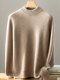 Men's double-ply thickened cashmere sweater, men's half turtleneck sweater, winter loose wool knitted bottoming shirt for young and middle-aged people