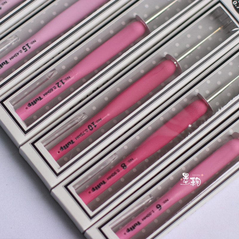 Three Japan imported Hiroshima TULIP crochet lace rose powder woven crochet micro hook diy