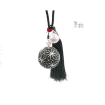 Hand bow ball curtain green car pendant Japan and handmade birthday present