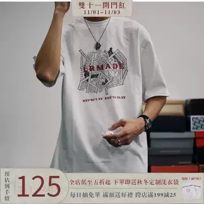 LR MADE20SS Japanese retro simple loose landmark short TEE map theme country tide print short sleeve t-shirt