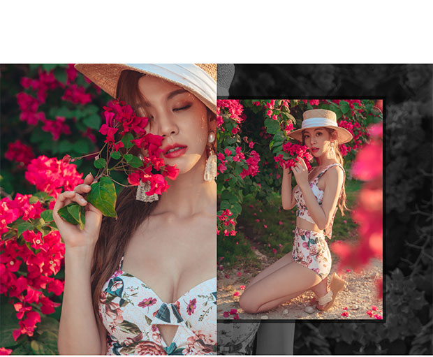 Bikini nhỏ ngực tập hợp áo tắm mỏng gợi cảm bikini 3 điểm retro ngực lớn Hàn Quốc chia áo tắm nữ áo tắm 2 mảnh