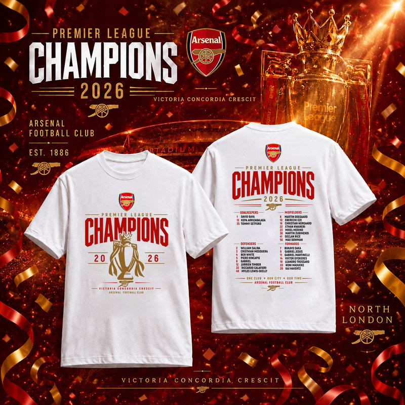 Arsenal Champions' Same Style T-Shirt, Arsenal Winning Team's Same Style Short-Sleeved T-Shirt, Pure Cotton Crew Neck, Popular in the Market, Champions League Arsenal Champions' Same Style T-Shirt, Arsenal Winning Team's Same Style Short-Sleeved T-Shirt, Pure Cotton Crew Neck, Popular in the Market, Champions League