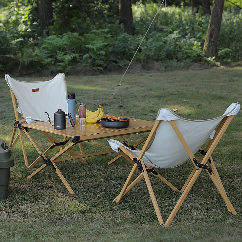 SunnyFeel mountain leaf outdoor folding chair backrest camping picnic butterfly chair detachable park aluminum alloy chair