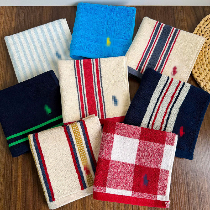 Classic Embroidered Cotton Square Towel 35cm for Export, Japanese Style Small Towel, Terry Face Towel