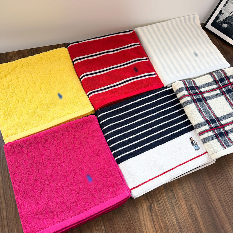 Export Japanese Style Embroidered Pony Pure Cotton Bath Towel Simple Bath Towel Gentleman's Household Terry Soft