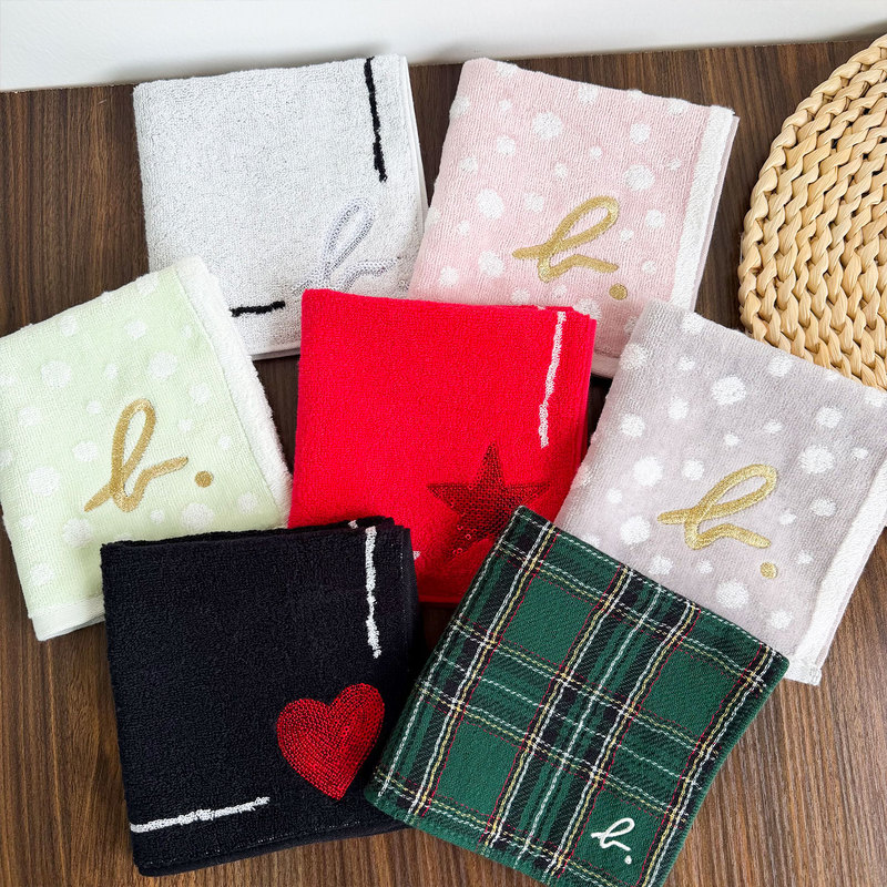 Foreign Trade Export Embroidered Pure Cotton Large Square Towel 28cm Soft Terry Face Towel Children's Hand Towel