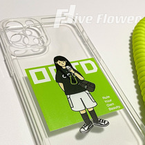 OOTD today wears a ride-ins wind fluorescent green phone shell lens full-pack soft shell apply Apple iPhone