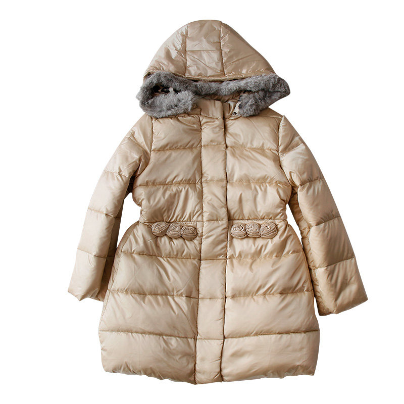 Taodi 子供服 冬物 女の子用 秋冬アウター フード付きファーカラー 厚手 暖かいダウンジャケット