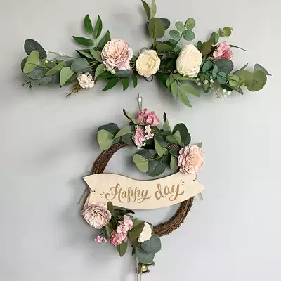 Nordic simple simulation flower door lintel Flower Home fake flower bedroom wedding Net red dining room floral wall decoration wall hanging wall