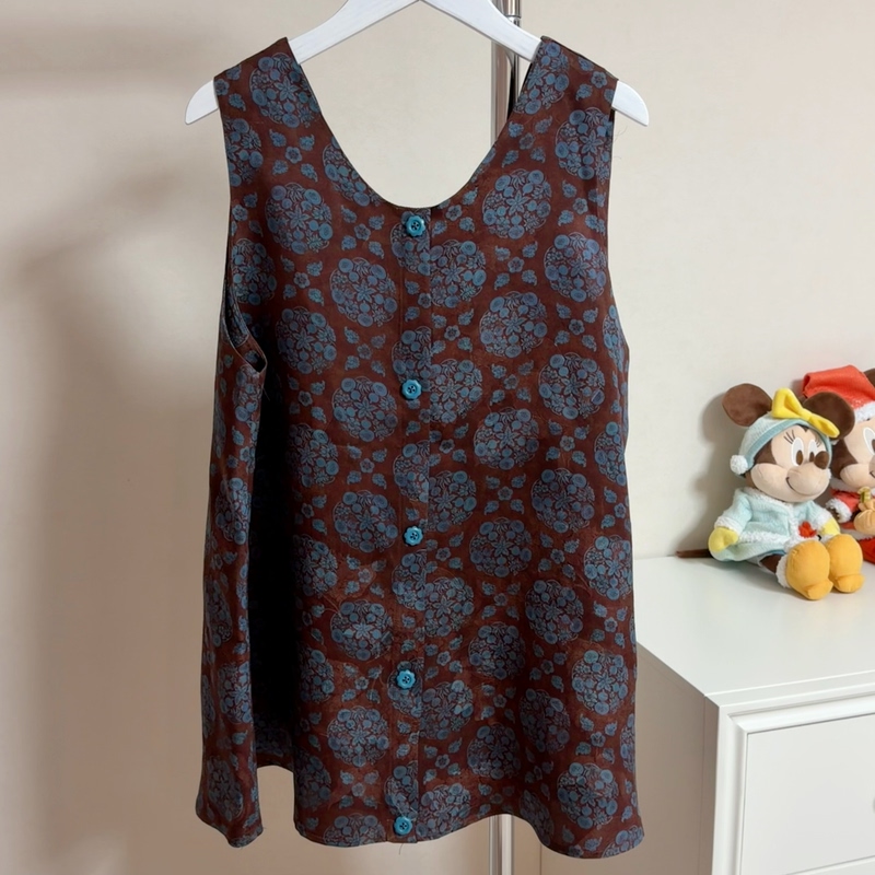 【Wearable on Both Sides】Silk Red Cloud Yarn Cute Sleeveless A-Line Doll-Style Sleeveless Top Vest for Women
