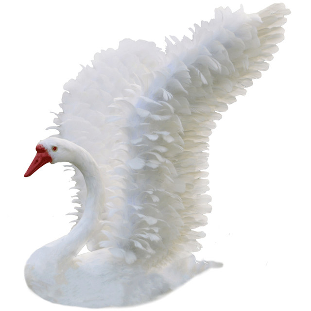 Simulated swan ornaments, home window decoration, wedding road leads, photography props, feather gardening promotions, hotels