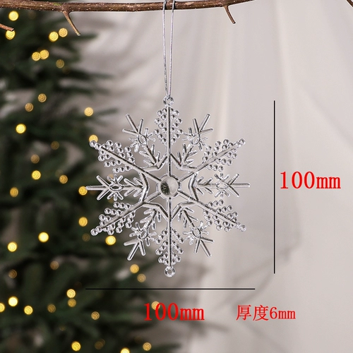 Подвеска, рождественский прозрачный акриловый аксессуар, декор, со снежинками, домашний декор