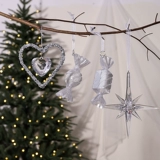 Подвеска, рождественский прозрачный акриловый аксессуар, декор, со снежинками