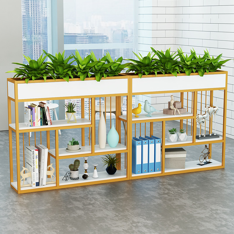 Office Partition Iron Art Decoration Flower Shelf Industrial Wind Dwarf Partition Screen Cafe Dining Room Green Plant Shelve