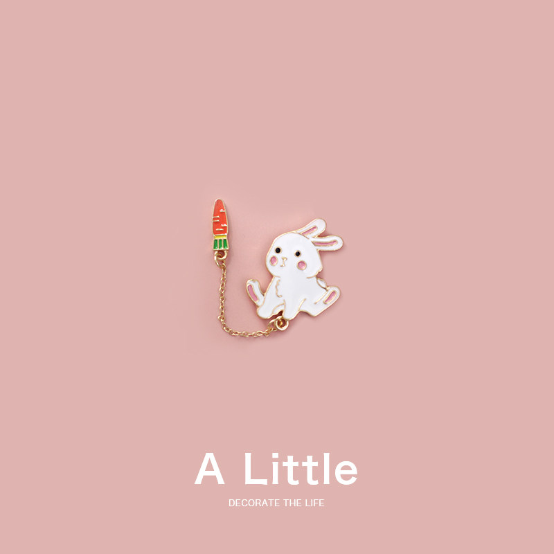 A Little Rabbit carrapport Carrot Brooch Brooch Cute Day Ensemble Men and women Gender Needle Neckline Deco neckline Decorative Lovers Bag Accessories