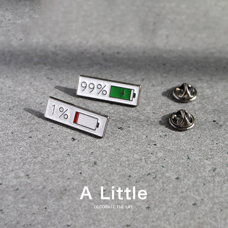 A Little My Social Power Brooch Men and Women Personality Metal Badge Couple Pin Student Bag Decoration